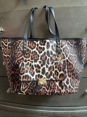 Juicy Couture Leopard Print Tote in Brown and Black